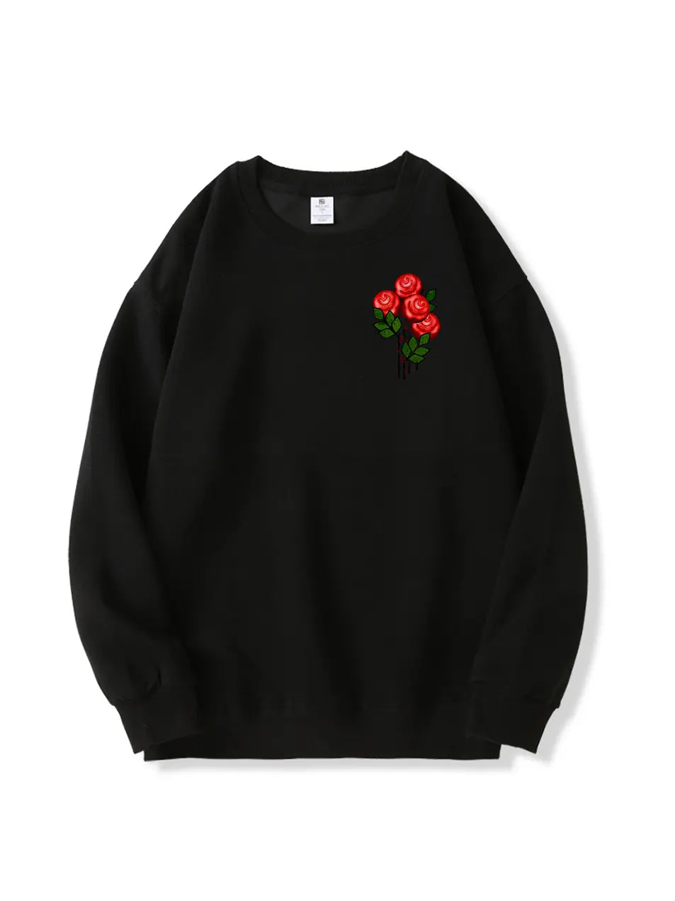 Red Rose Printed Cotton Sweatshirt for Valentine's Day Emma Bridess