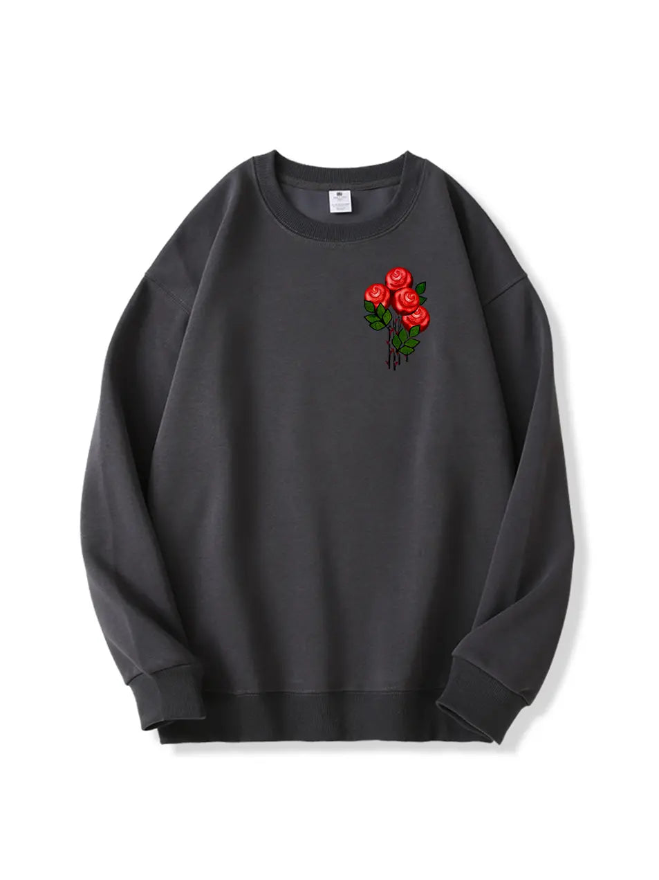 Red Rose Printed Cotton Sweatshirt for Valentine's Day Emma Bridess