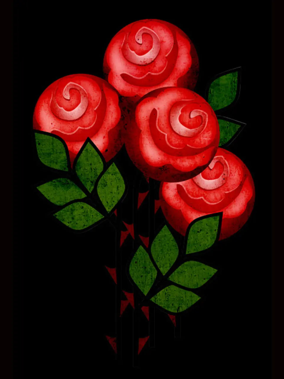 Red Rose Printed Cotton Sweatshirt for Valentine's Day Emma Bridess