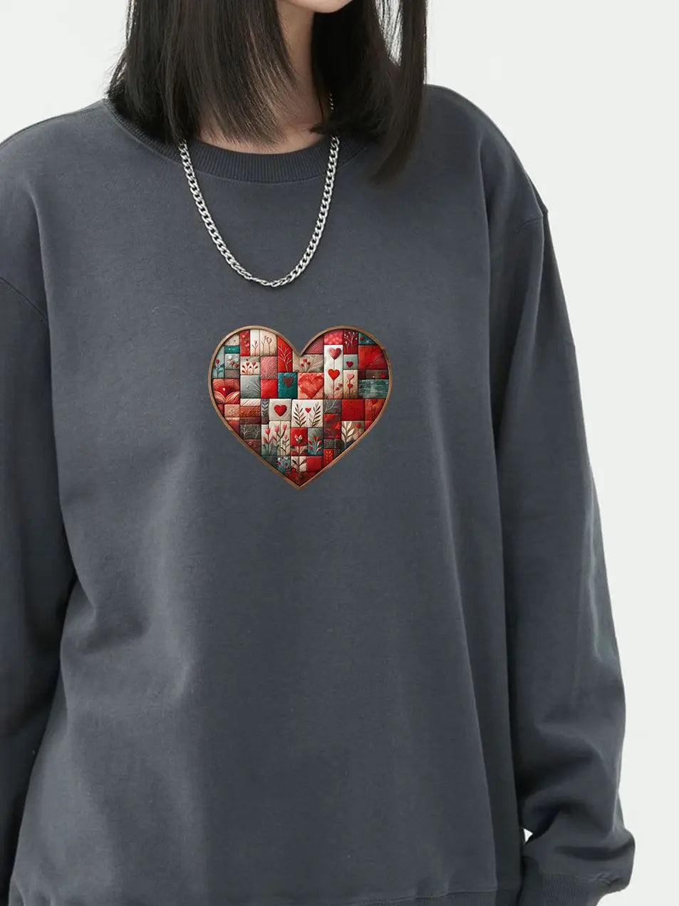 300g Valentine's Day Heart Love Cotton Sweatshirt Emma Bridess