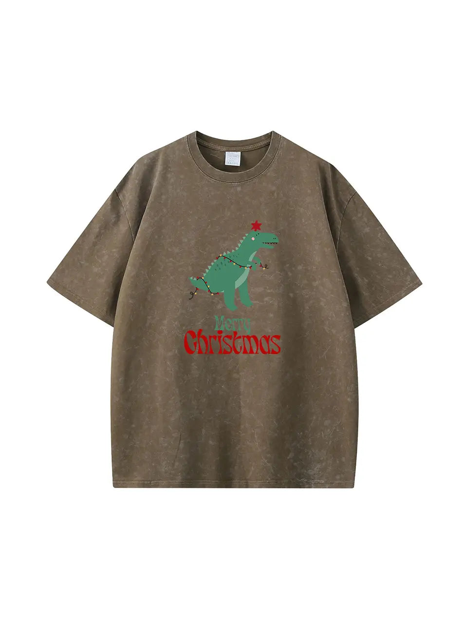Christmas Dinosaur Vintage Wash Custom T-Shirt