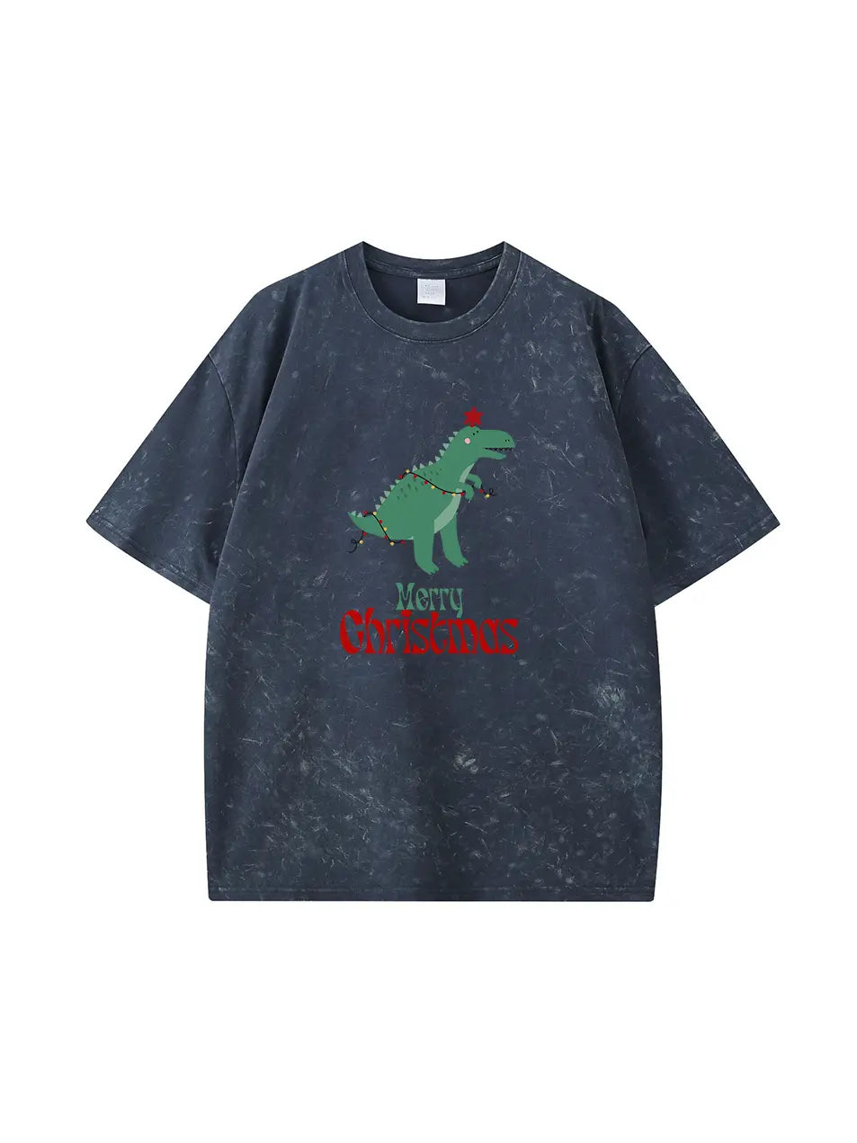 Christmas Dinosaur Vintage Wash Custom T-Shirt