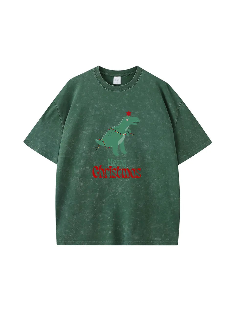 Christmas Dinosaur Vintage Wash Custom T-Shirt
