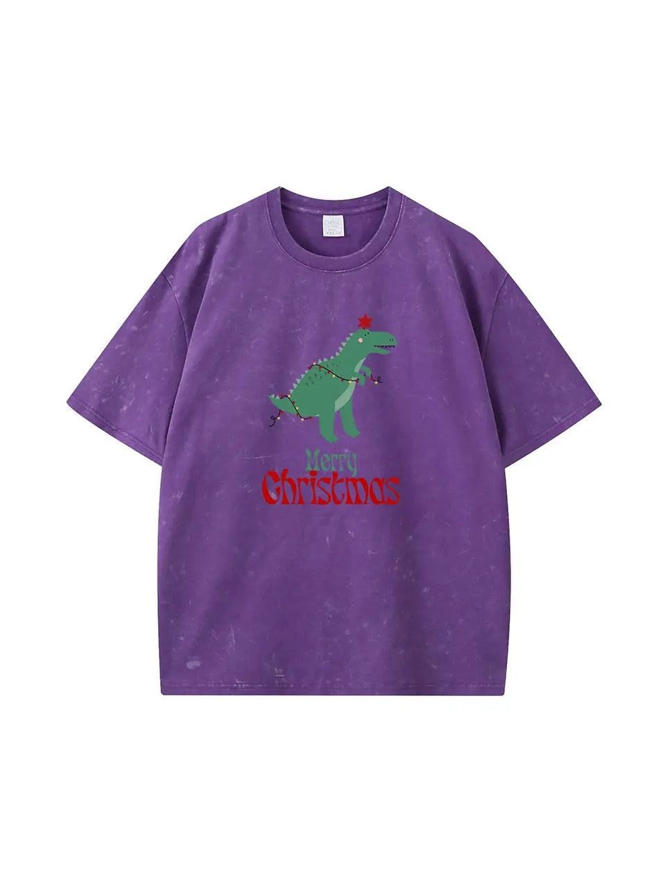 Christmas Dinosaur Vintage Wash Custom T-Shirt
