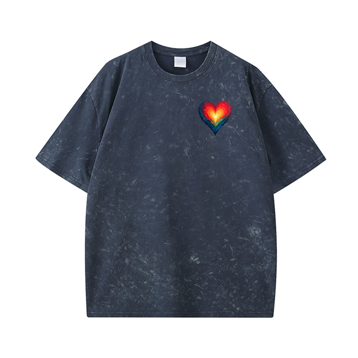 270g Women's Empowerment Printed Wash Old Cotton T-shirt for Women