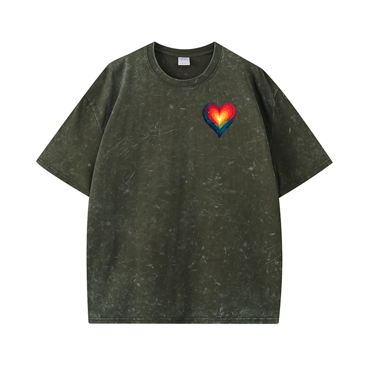 270g Women's Empowerment Printed Wash Old Cotton T-shirt for Women