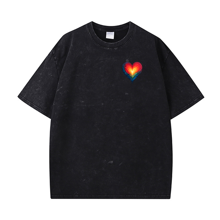 270g Women's Empowerment Printed Wash Old Cotton T-shirt for Women