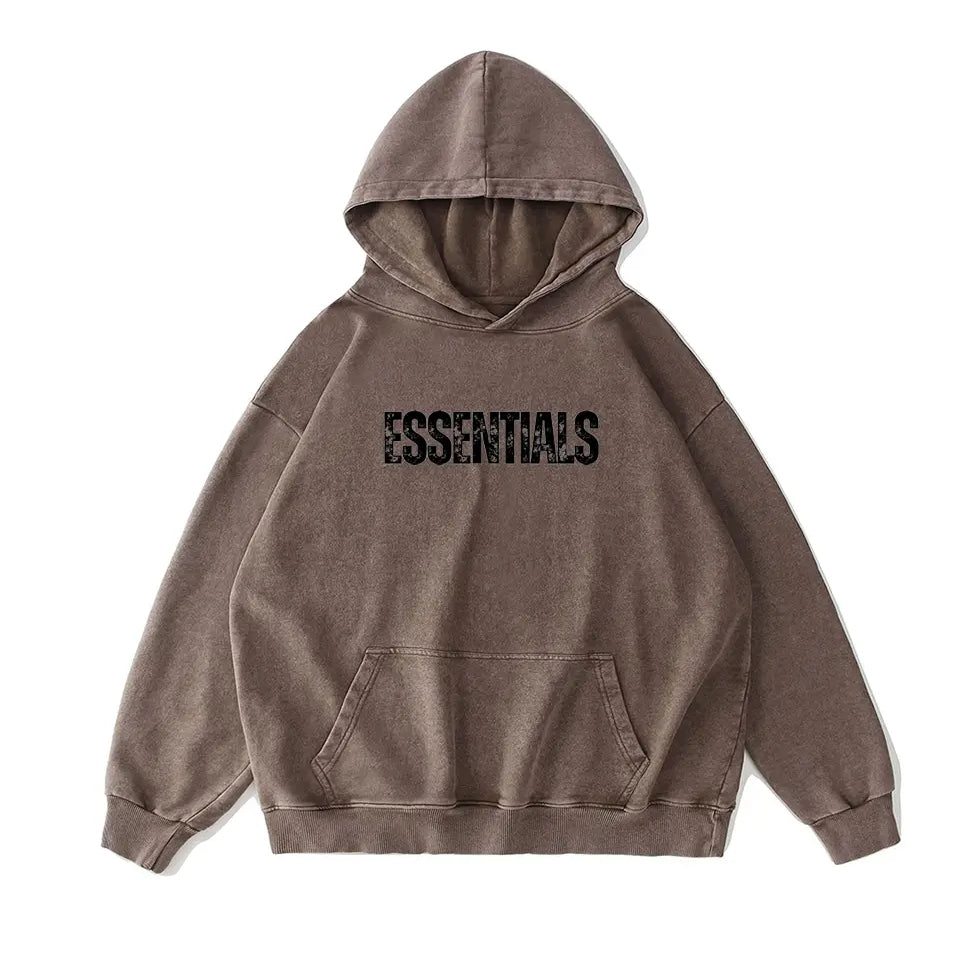 Wash Old 300g Cotton Hoodie Essential Letter Printed Hoodies