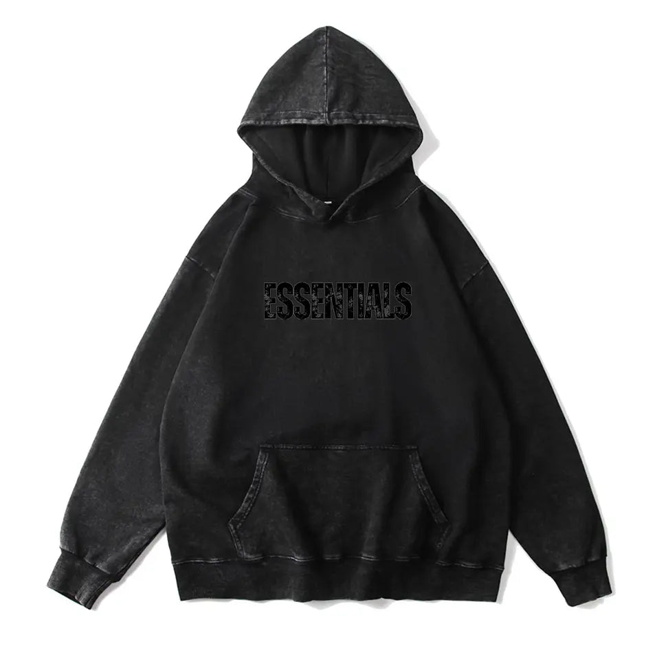 Wash Old 300g Cotton Hoodie Essential Letter Printed Hoodies