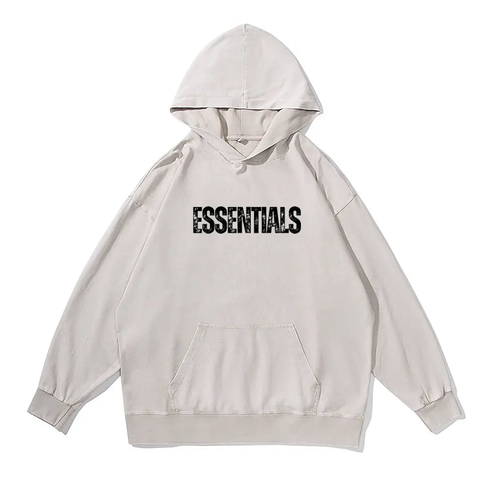 Wash Old 300g Cotton Hoodie Essential Letter Printed Hoodies