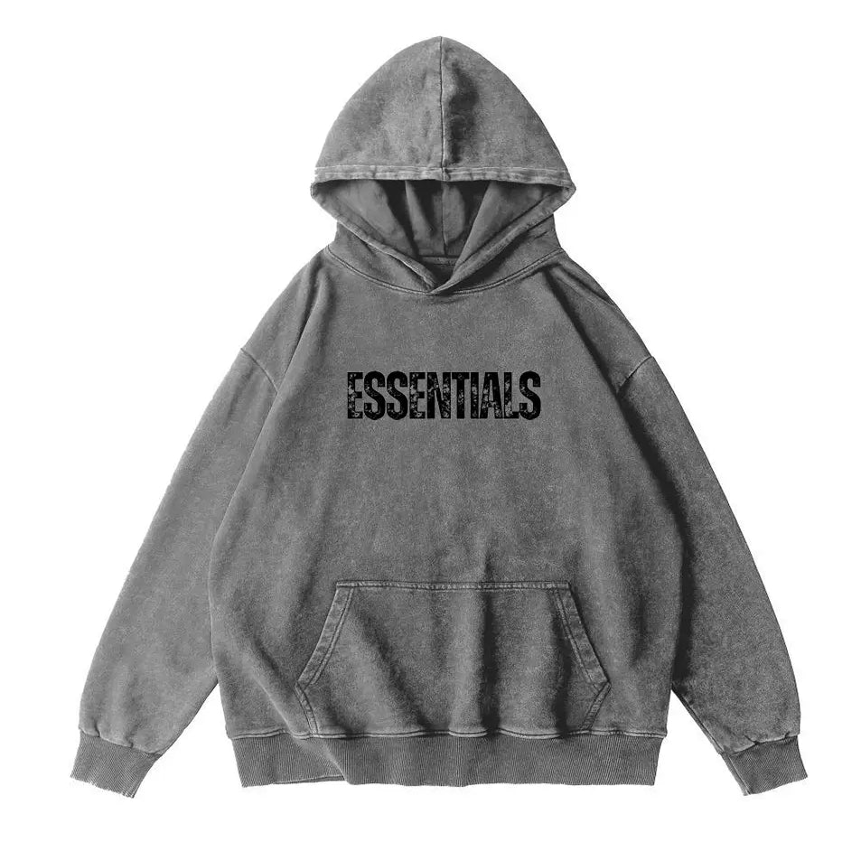 Wash Old 300g Cotton Hoodie Essential Letter Printed Hoodies