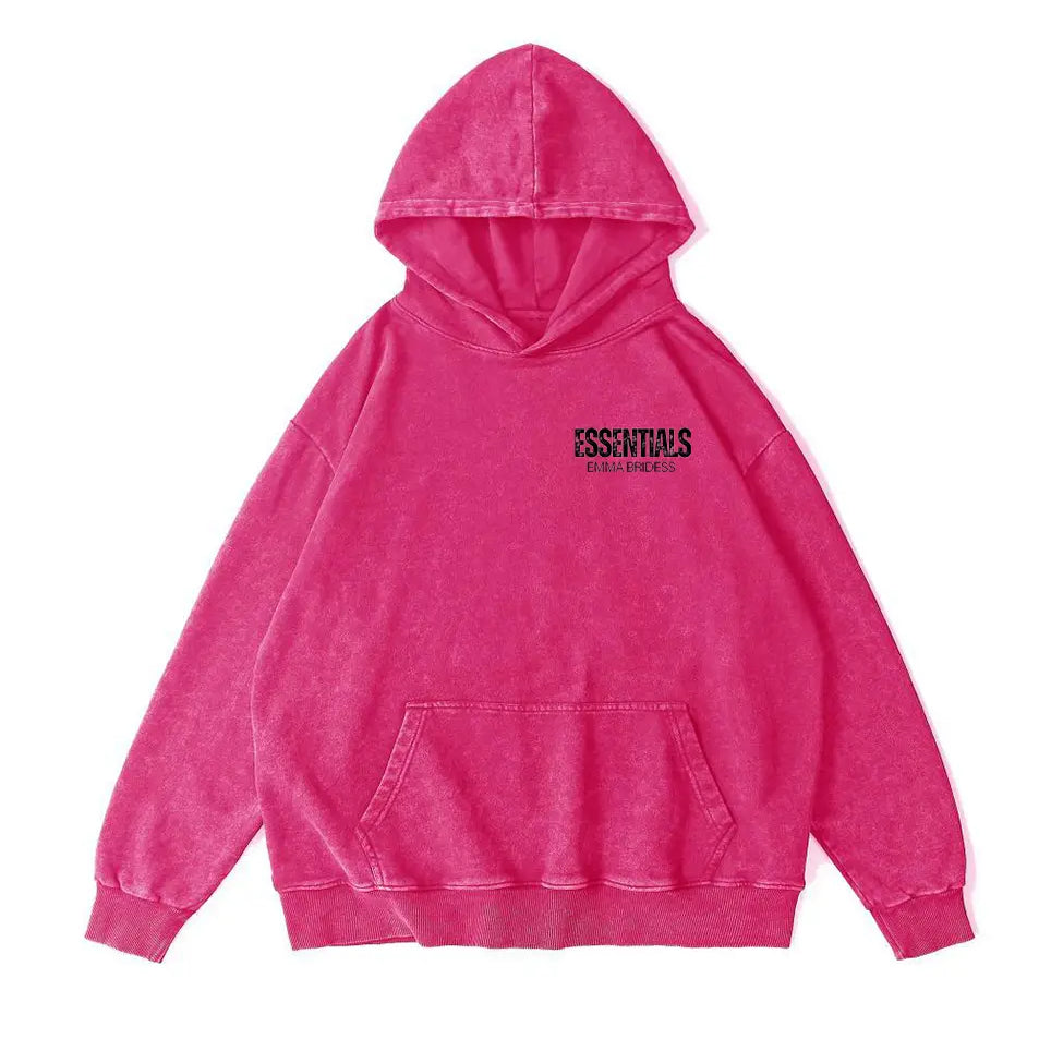 Wash Old 300g Cotton Hoodie Essential Letter Printed Hoodies