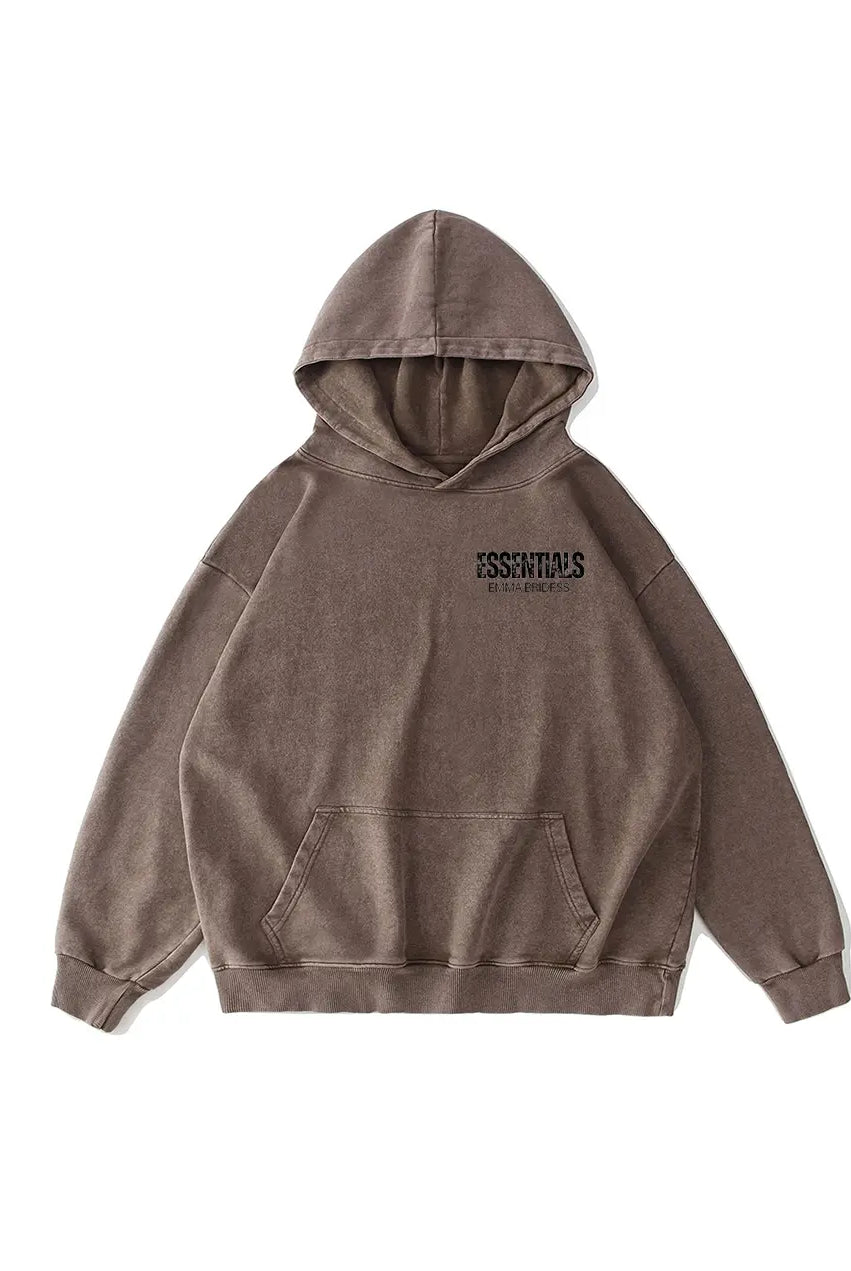 Wash Old 300g Cotton Hoodie Essential Letter Printed Hoodies