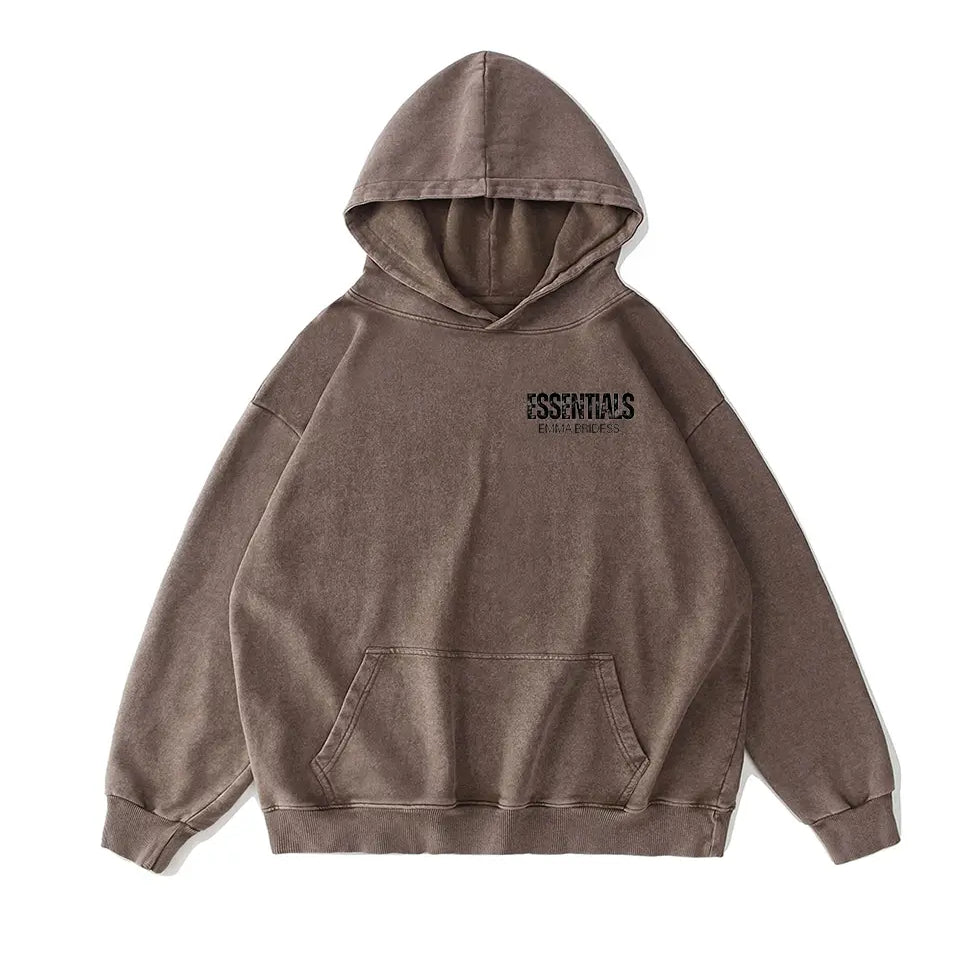 Wash Old 300g Cotton Hoodie Essential Letter Printed Hoodies