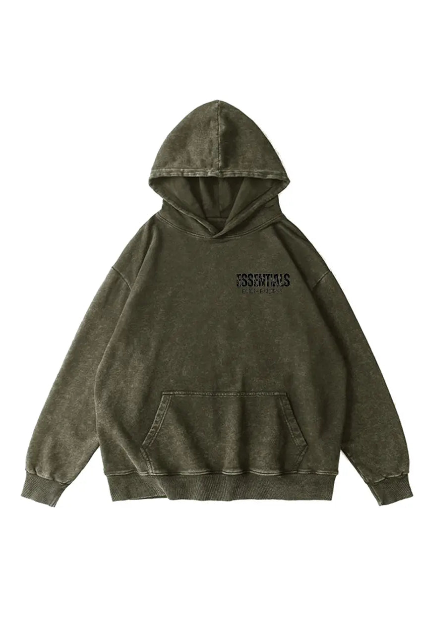 Wash Old 300g Cotton Hoodie Essential Letter Printed Hoodies