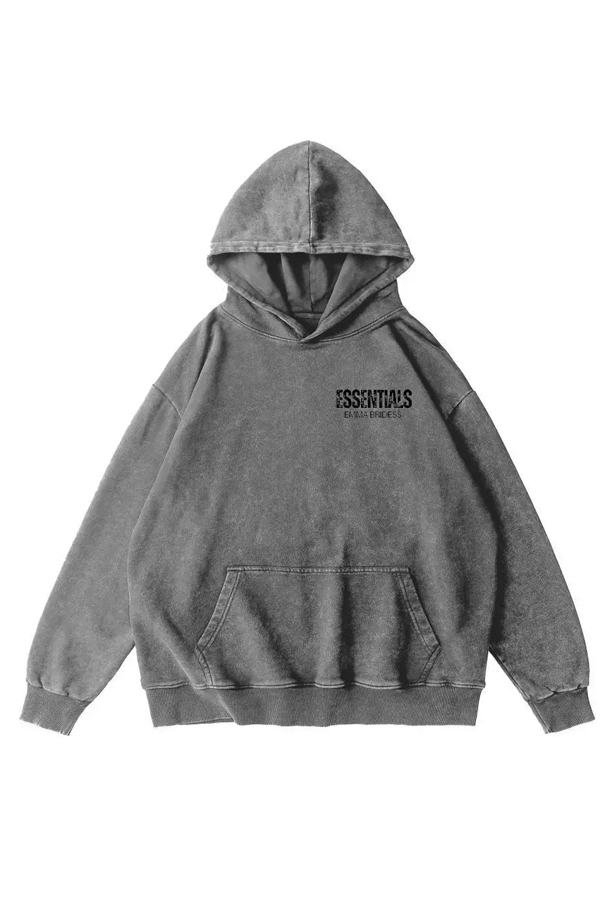Wash Old 300g Cotton Hoodie Essential Letter Printed Hoodies