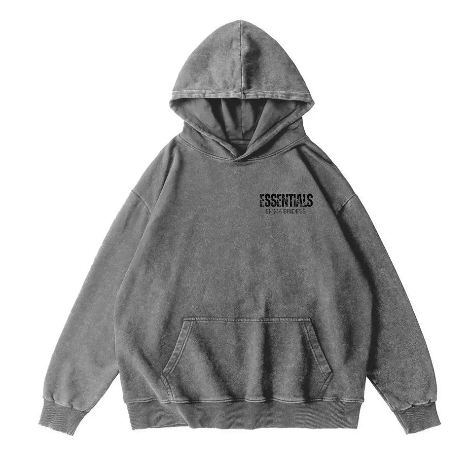 Wash Old 300g Cotton Hoodie Essential Letter Printed Hoodies