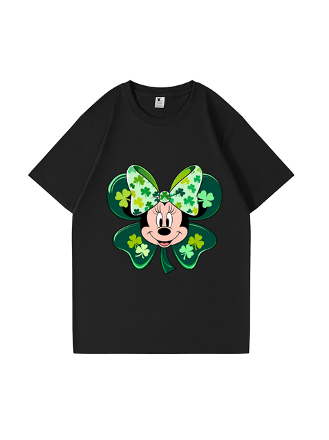 240g Minnie Printed Cotton T-shirt for St. Patrick's Day Emma Bridess