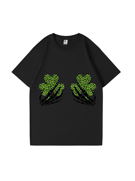 240g Shamrock Printed Cotton T-shirt for St. Patrick's Day Emma Bridess