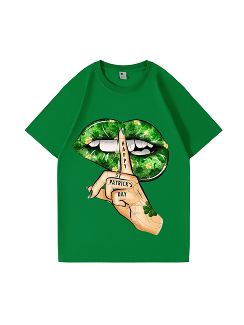 240g Hush Printed Cotton T-shirt for St. Patrick's Day Emma Bridess