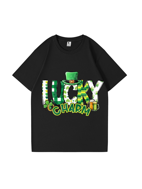 240g Lucky Charm Printed Cotton T-shirt for St. Patrick's Day Emma Bridess