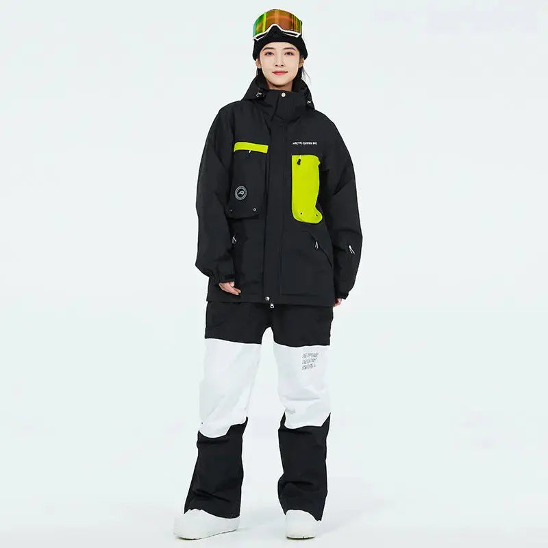 Women's Thick Ski Suit with Matching Snow Bib Pants