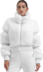 Women Ski Jacket Faux Fur Snowboard Coat Snow Cropped Jacket Winter Outdoor