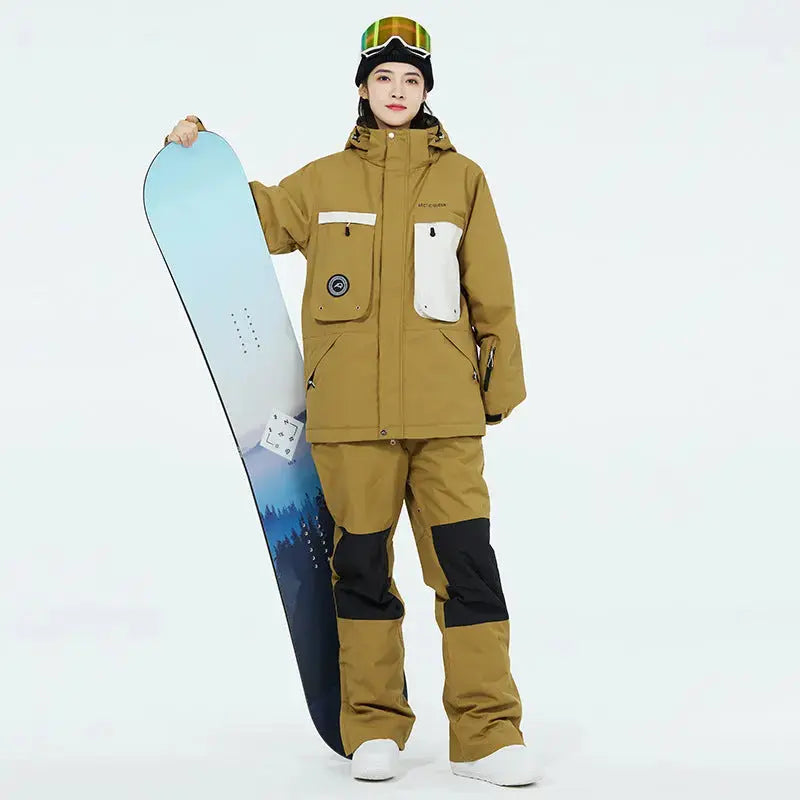 Women's Thick Ski Suit with Matching Snow Bib Pants