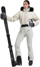 Womens Ski Suits Down One Piece Snowsuit Waterproof Snowboard Jumpsuits