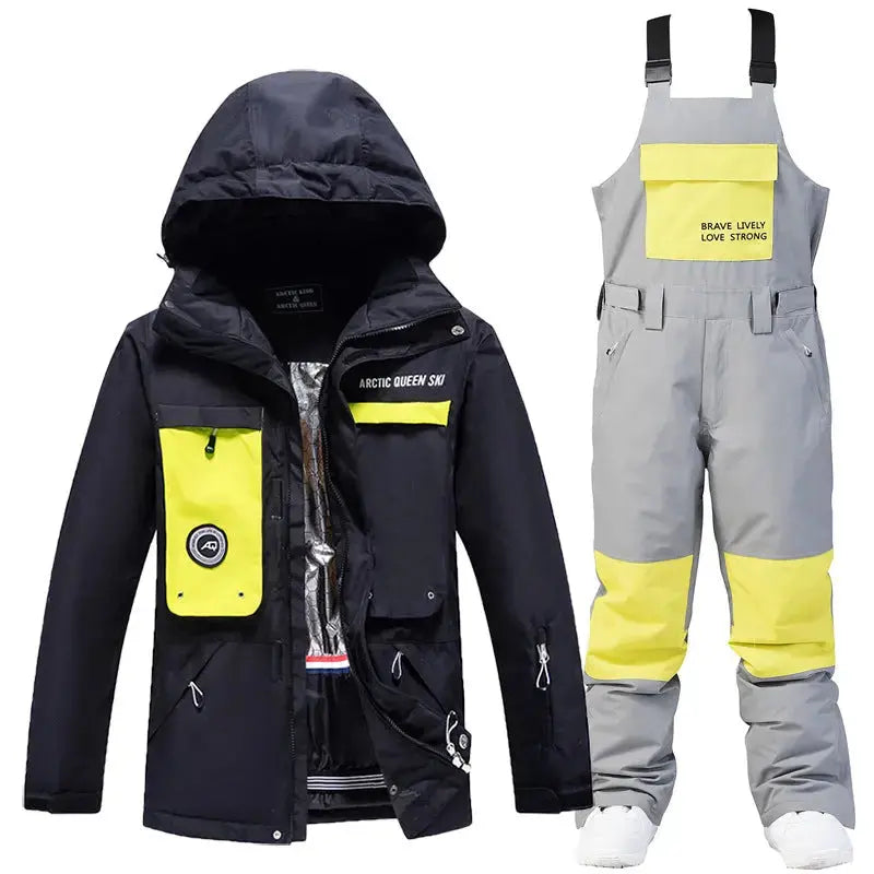 Women's Thick Ski Suit with Matching Snow Bib Pants