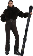 Women Ski Jacket Faux Fur Snowboard Coat Snow Cropped Jacket Winter Outdoor