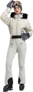 Womens Ski Suits Down One Piece Snowsuit Waterproof Snowboard Jumpsuits