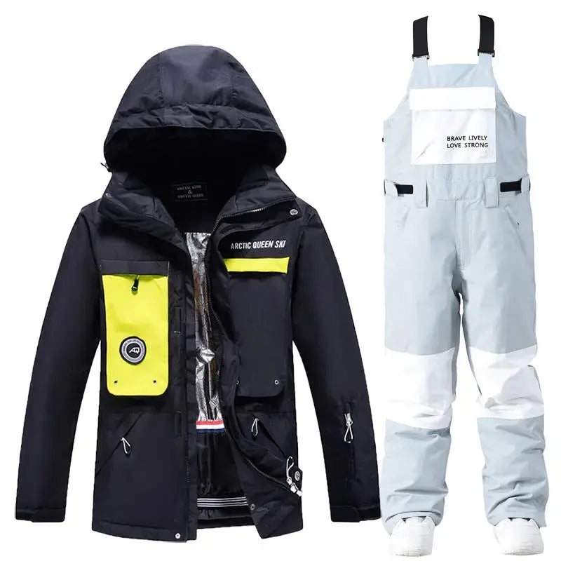 Women's Thick Ski Suit with Matching Snow Bib Pants