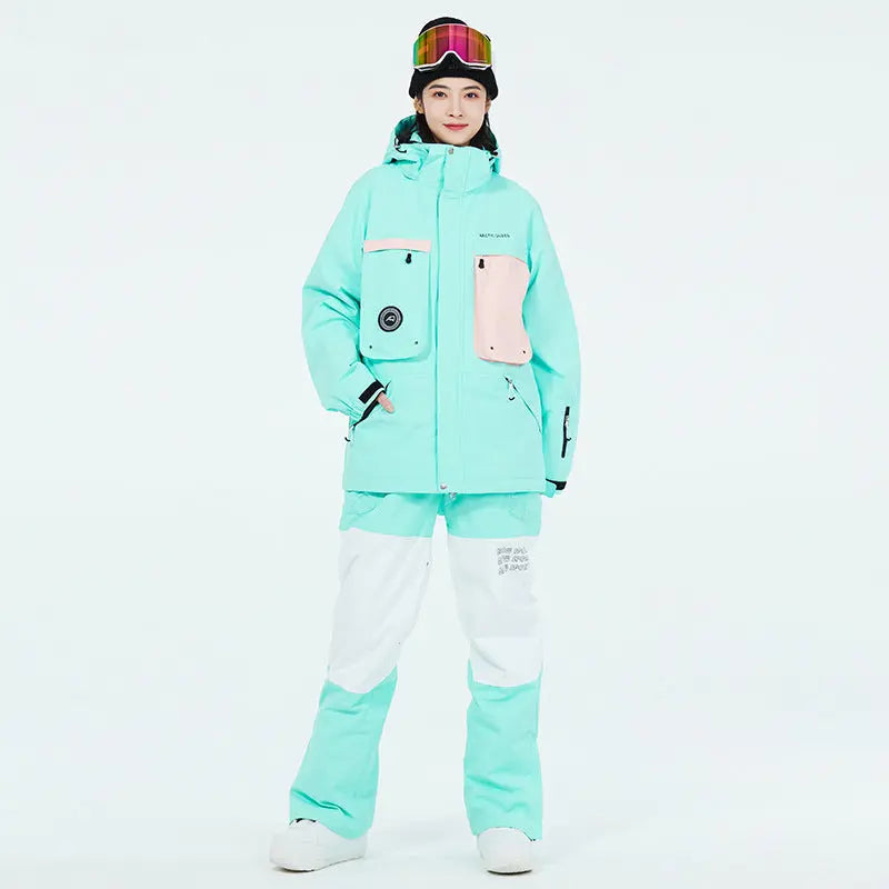 Women’s Hooded One Piece Snowsuit Winter Ski Overalls