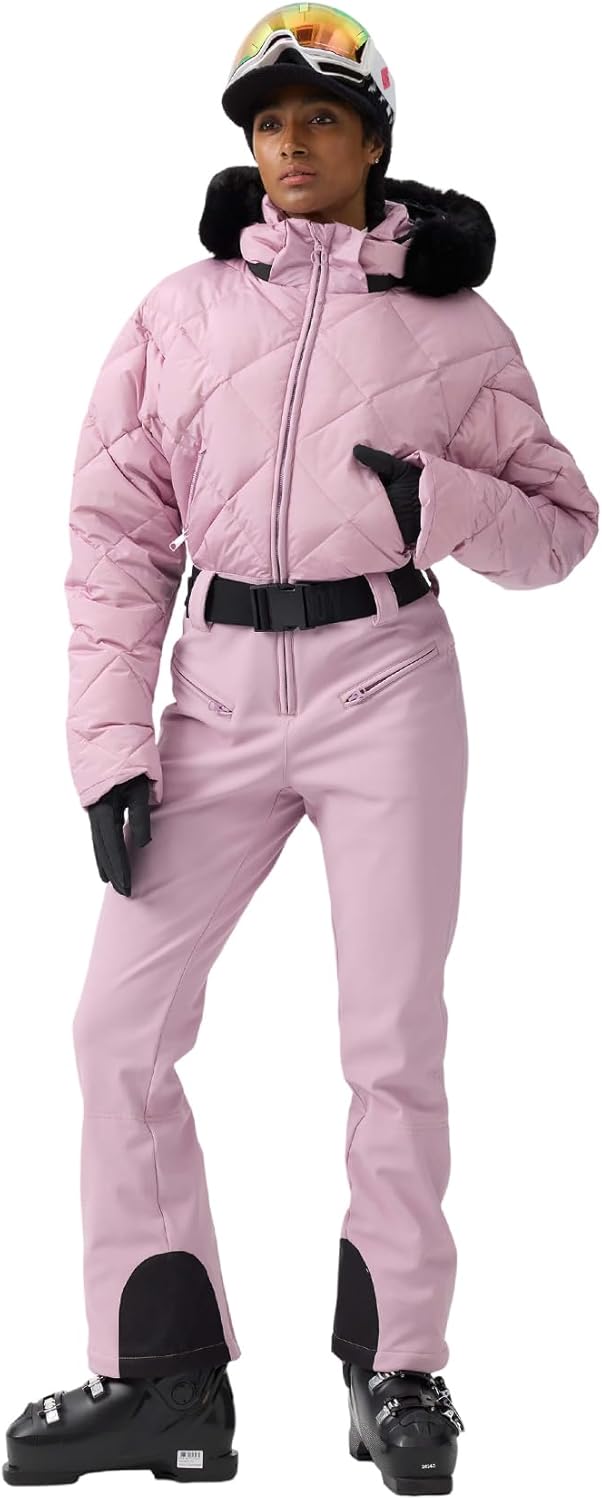 Womens Ski Suits Down One Piece Snowsuit Waterproof Snowboard Jumpsuits