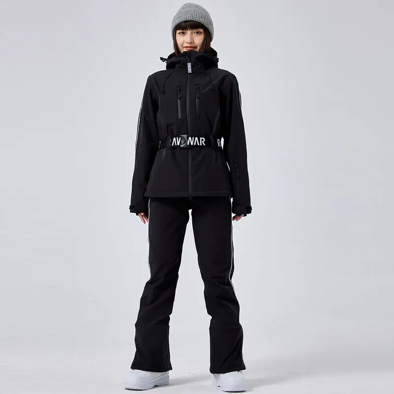 Women’s 2-Piece Snow Suit Set Ski Jacket with Matching Bib Pants