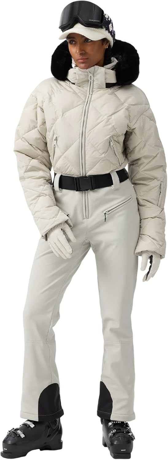 Womens Ski Suits Down One Piece Snowsuit Waterproof Snowboard Jumpsuits