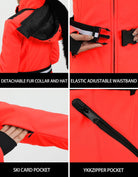 Women's Ski Jacket Snowboard Warm Winter Short Slim Snow Coat Jacket