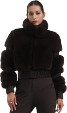Women Ski Jacket Faux Fur Snowboard Coat Snow Cropped Jacket Winter Outdoor