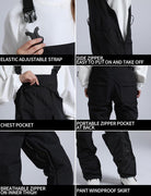 Womens Ski Bibs Snowboard Pants Snow Overalls Waterproof Windproof Winter Outdoor Sports