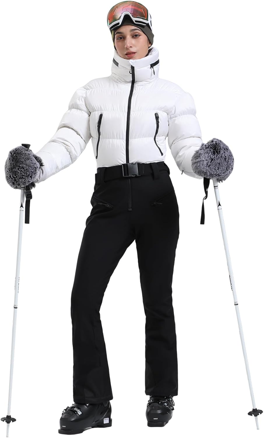 Womens Ski Suits Down One Piece Snowsuit Waterproof Snowboard Jumpsuits