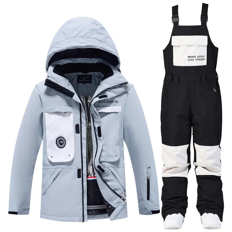 Women's Thick Ski Suit with Matching Snow Bib Pants