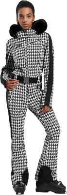 Women's One Piece Ski Suits Slim Waterproof Jumpsuits