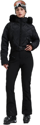 Womens Ski Suits Down One Piece Snowsuit Waterproof Snowboard Jumpsuits