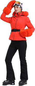 Women's Ski Jacket Snowboard Warm Winter Short Slim Snow Coat Jacket