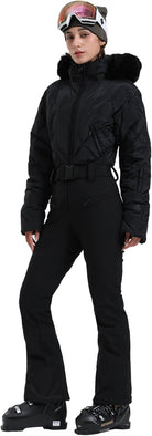Womens Ski Suits Down One Piece Snowsuit Waterproof Snowboard Jumpsuits