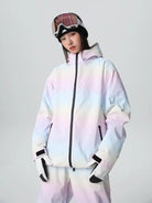 Women Cute Rainbow Snow Suit Winter Outwear for Sports