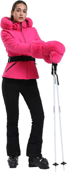 Women's Ski Jacket Snowboard Warm Winter Short Slim Snow Coat Jacket
