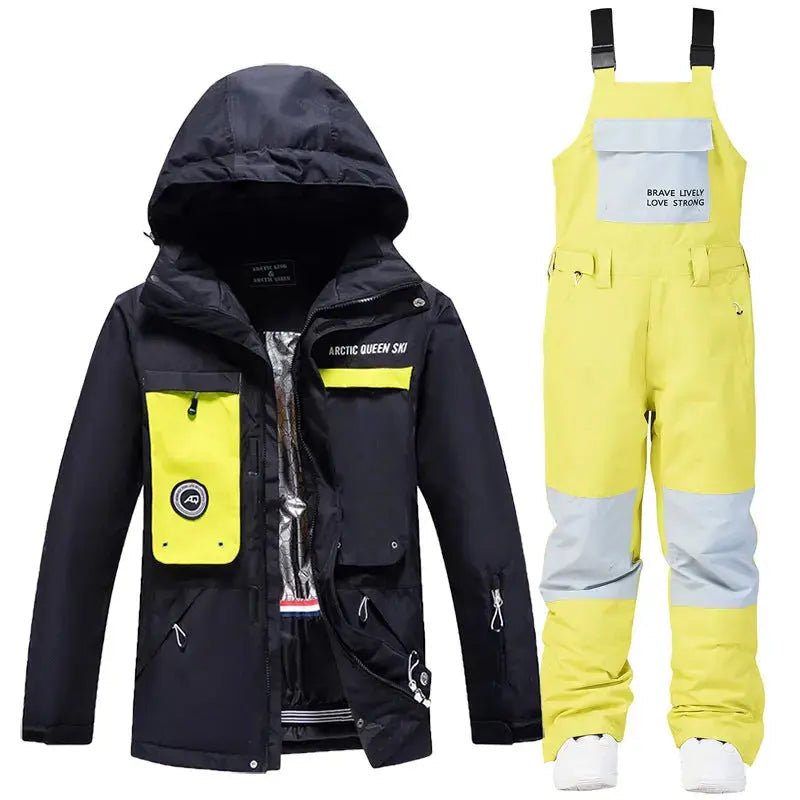 Women's Thick Ski Suit with Matching Snow Bib Pants