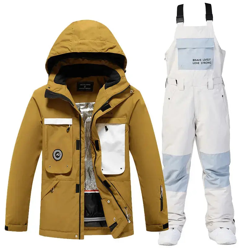 Women's Thick Ski Suit with Matching Snow Bib Pants